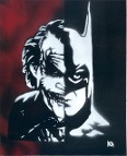 Joker vs Batman Spray Paint