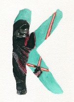 star wars, alphabet, watercolor, art, kylo ren, sith, lightsaber