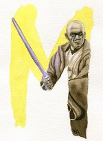 star wars, alphabet, watercolor, art, mace, lightsaber