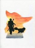 star wars, grogu, watercolor, art, baby yoda, mandalorian