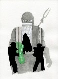 star wars, grogu, watercolor, art, baby yoda, mandalorian, luke skywalker, lightsaber